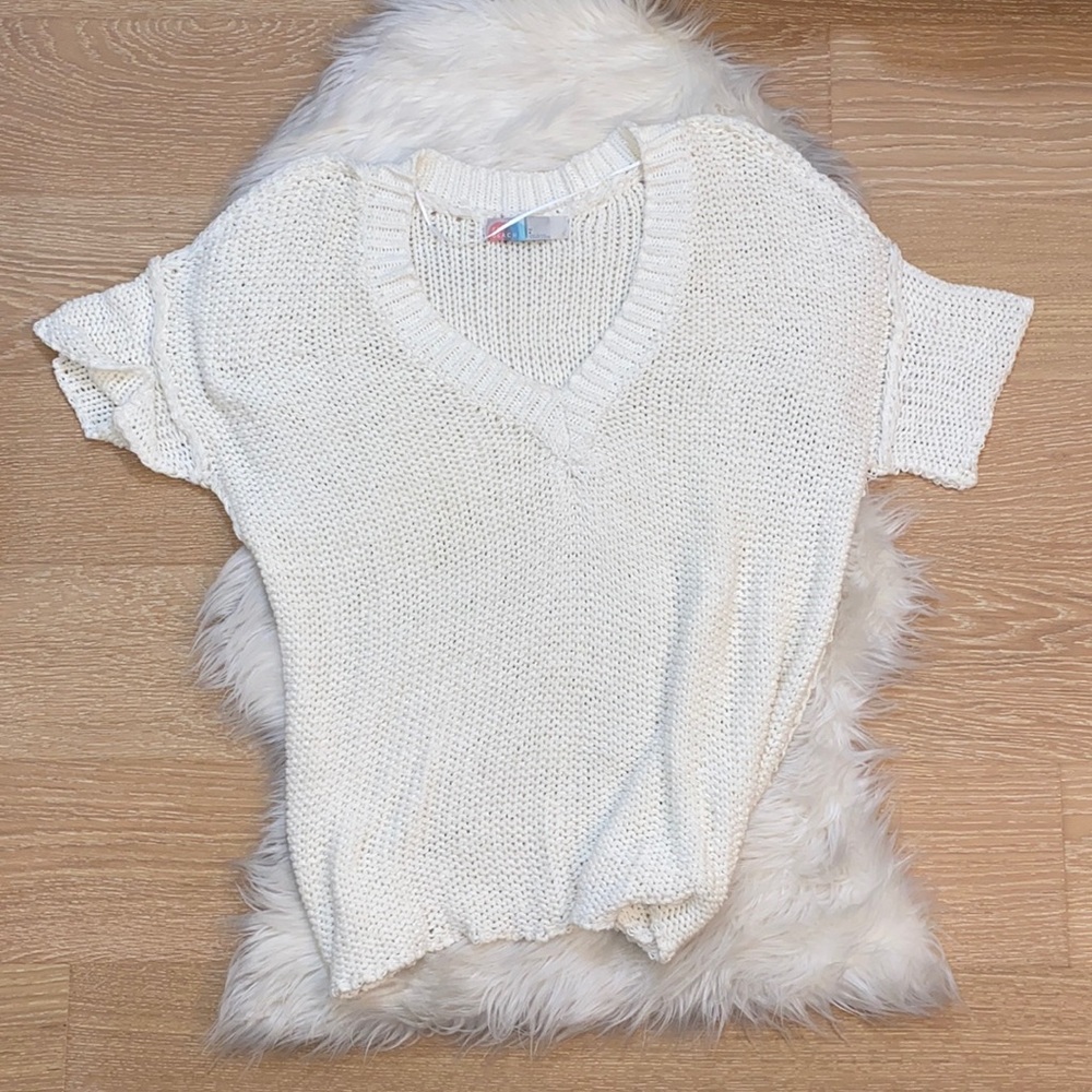 {free people} chunky sweater • white • large